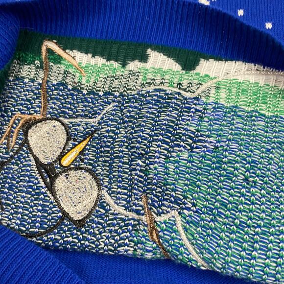 jolly sweaters womens XXL Christmas‎ Oversize knit 3D snowman blue winner - Picture 5 of 10